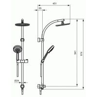 Душевая стойка Jado Neon A4774AA с верхним душем схема 2