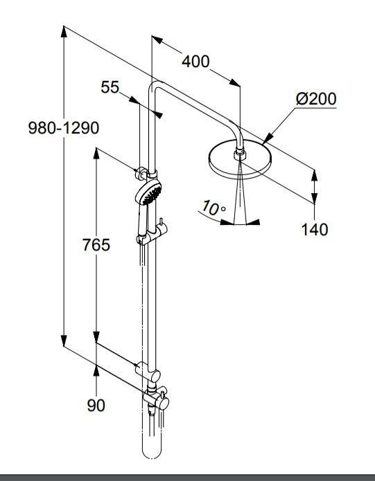 Душевая стойка Kludi Logo Dual Shower System 6809305-00 схема 2