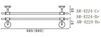 Штанга для полотенец Art&Max Bohemia AM-E-4224-Cr 56.5 схема 2