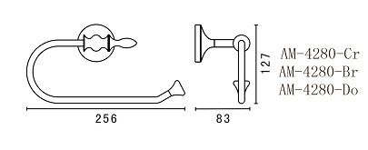 Полотенцедержатель Art&Max Bohemia AM-E-4280-Br схема 2