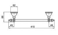 Настенный полотенцедержатель Webert Ottocento (Armony) AM500501065 41 cм схема 3