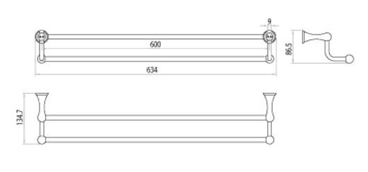 Полотенцедержатель Lemark Standard LM2139C схема 2