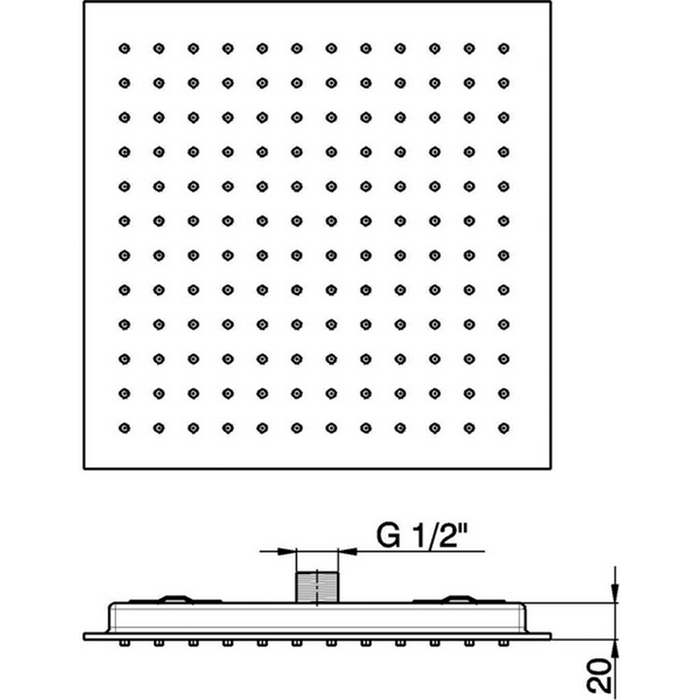 Верхний душ Cisal Zen Shower квадратный 36х36х2 см ФОТО