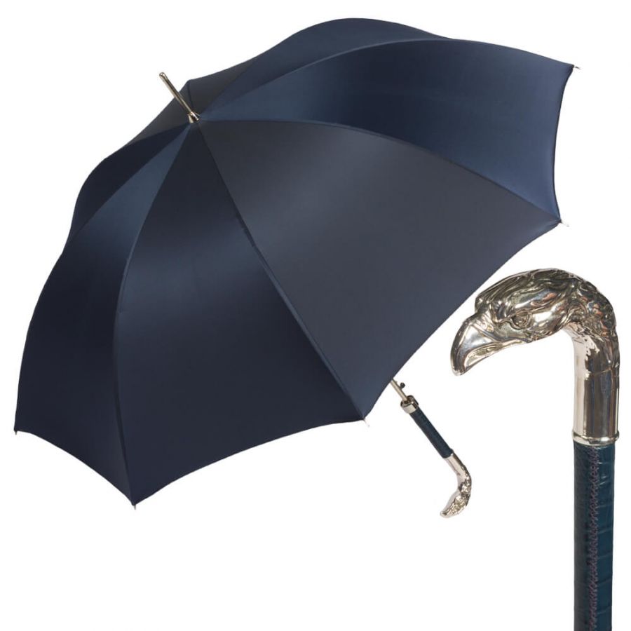 Зонт-трость Pasotti Eagle Pelle Oxford Blu
