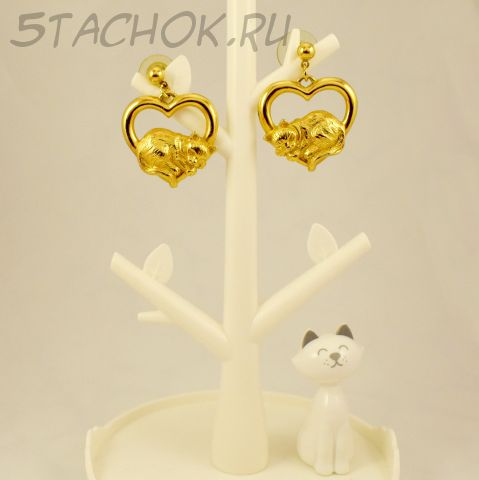 Серьги-гвоздики "Милые котейки" (Avon США)