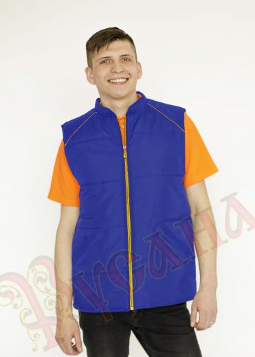 Жилет на синтепоне синий