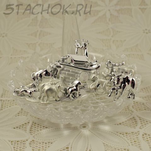 Брошь "Ноев ковчег" цвет серебра (AJC США)