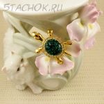 Брошь "Изумрудная черепашка" (США)