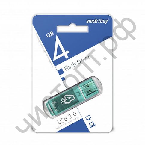 флэш-карта Smartbuy 4GB Glossy series Green зеленый
