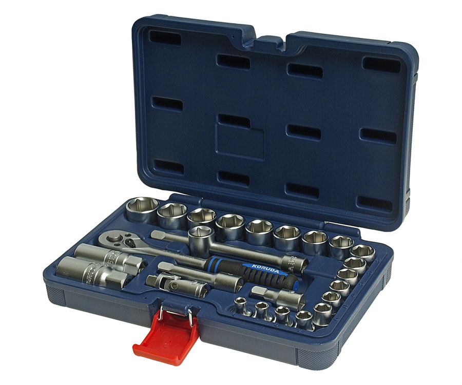 НАБОР ГОЛОВОК ТОРЦЕВЫХ 3/8" 6-ТИ ГРАННЫХ В КЕЙСЕ 26 ПРЕДМЕТОВ KORUDA