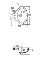 Раковина Globo Grace VA020 41.5 x 46.5 схема 1