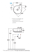 Раковина Globo Grace MI013 35 x 35 схема 1