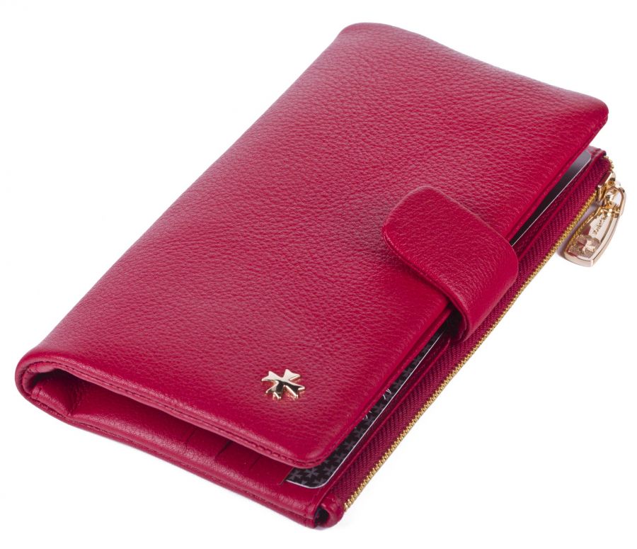 Бумажник из натуральной кожи Narvin 9688-N.Polo Red