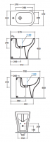 Биде напольное Globo Argento GEA09 57 x 37 см схема 1