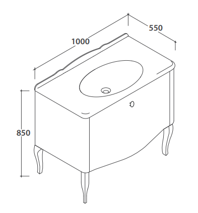 Тумба под раковину Globo Paestum PS100 110х60 схема 1