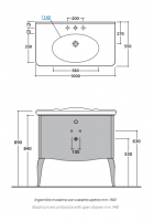 Тумба под раковину Globo Paestum PS100 110х60 схема 2