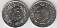 Турция 25 курушей 2009-2022 UNC