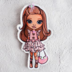 Набор для шитья текстильного брелока-подвески Модница в розовом