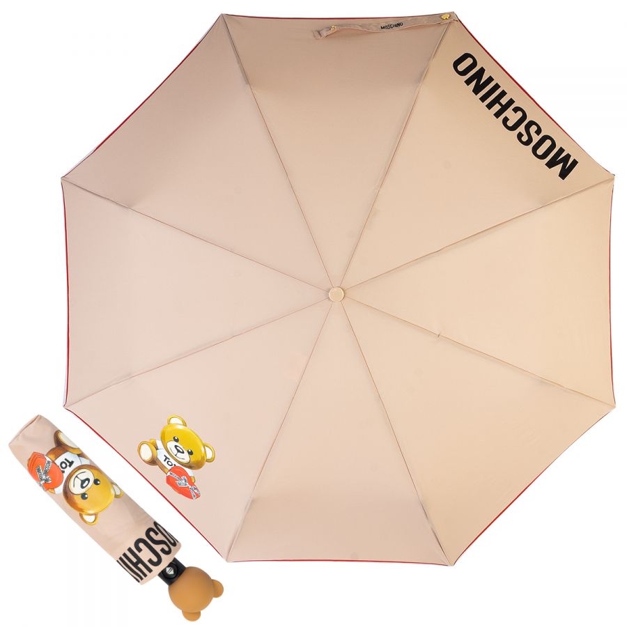 Зонт складной Moschino 8080-OCA Gift Bear Dark Beige