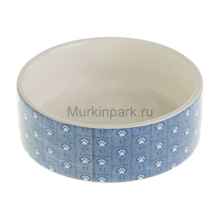Миска керамическая "Лапки", 11,5 х 4,5 см, 250 мл, синяя