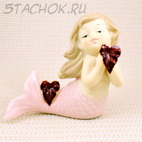 Серьги-гвоздики "Оранжевые листочки" (США)