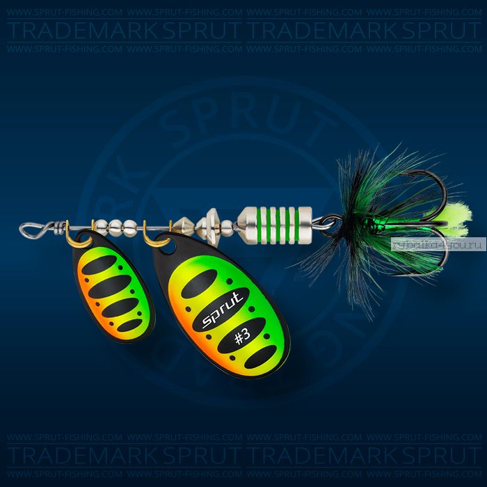 Блесна вращающаяся Sprut Alba Tandem Spinner №3 / 9 гр / цвет: FT