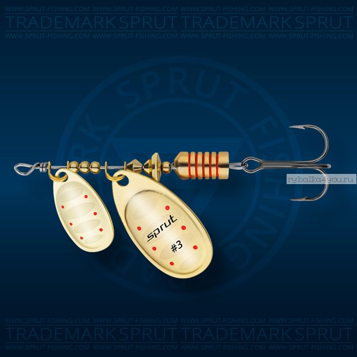 Блесна вращающаяся Sprut Alba Tandem Spinner №3 / 9 гр / цвет: G