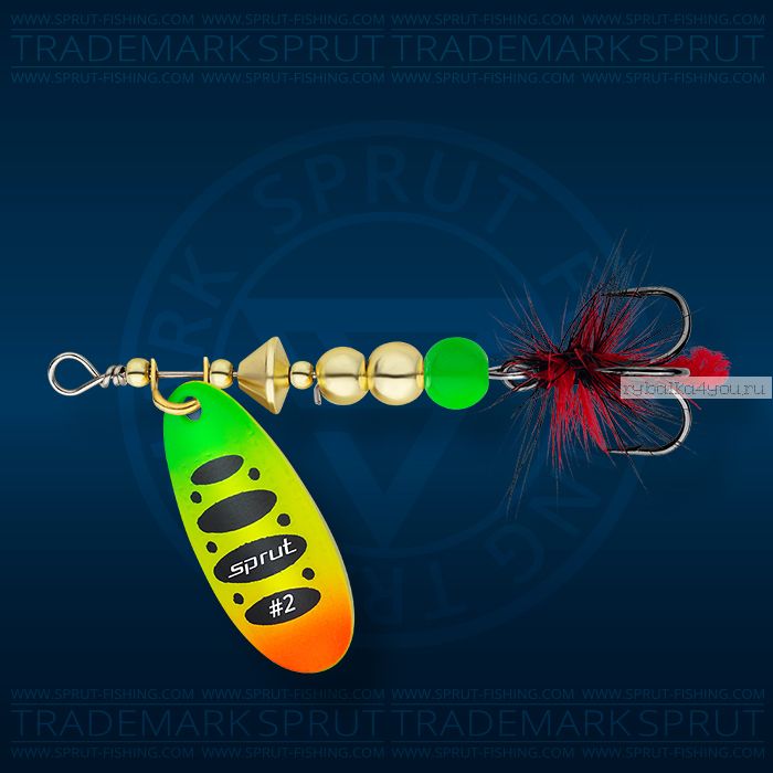 Блесна вращающаяся Sprut Caspia Spinner №2 / 4,5 гр / цвет: FTL