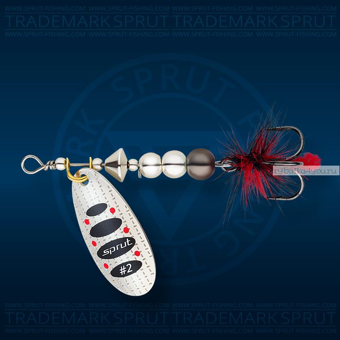 Блесна вращающаяся Sprut Caspia Spinner №2 / 4,5 гр / цвет: SBK