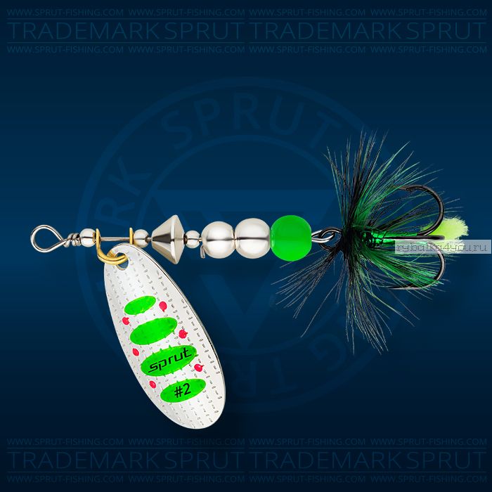 Блесна вращающаяся Sprut Caspia Spinner №2 / 4,5 гр / цвет: SGR