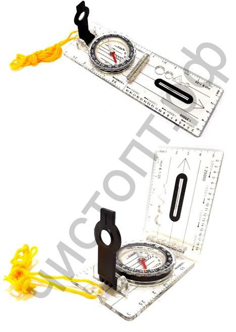 Компас планшетный "СЛЕДОПЫТ", жидкост с визиром и линейкой (PF-TCP-02)