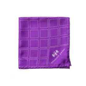 Английский нагрудный платок  "Лиловая сетка" PURPLE CHECK GRID SILK POCKET SQUARE