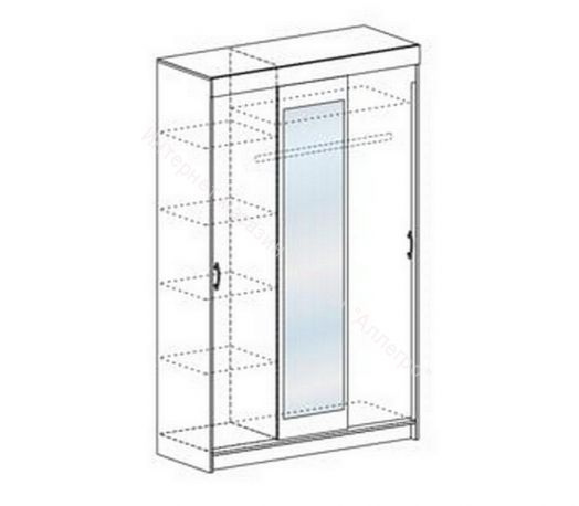 Шкаф-купе "Басса" (Бася) малый с зеркалом ШКК 551