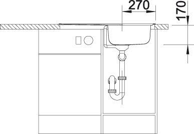 Мойка Blanco Tipo 45 S Compact 513675 сталь "декор" схема 4