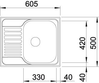 Мойка Blanco Tipo 45 S mini 516525 сталь "декор" схема 4