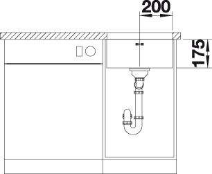 Мойка Blanco Supra 400-U 518201 с корзинчатым вентилем схема 4