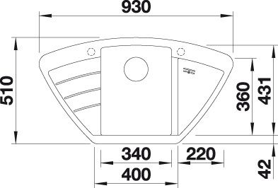 Мойка Blanco Zia 9E 515074 кофе схема 4