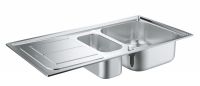 Мойка Grohe K300 из нержавеющей стали с корзинчатым вентилем схема 1