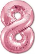 Цифра "8" фольгированная (102/120) Slim Розовый