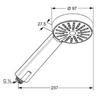 Душевая лейка Kludi A-Qab 6560005-00 с эко-функцией схема 4