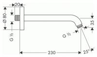 Кронштейн душевой настенный Grohe Relexa 27412000 схема 3