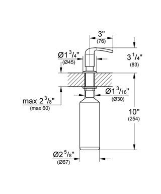 Настольный диспенсер жидкого мыла Grohe Zedra 40553DC0 33.7х6.7 схема 2