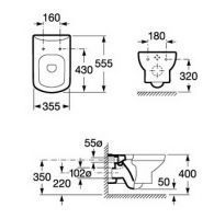 Инсталляция Grohe с унитазом Roca Dama Senso 346517000 схема 4