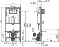 Инсталляция Alcaplast с унитазом Roca Dama Senso 346517000 схема 4