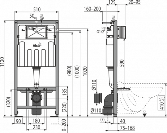 Инсталляция Alcaplast с унитазом Roca Dama Senso 346517000 ФОТО