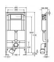 Инсталляция Alcaplast с унитазом Roca Gap 346477000 схема 3