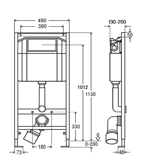 Инсталляция Alcaplast с унитазом Roca Gap 346477000 схема 3