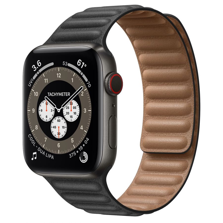 Часы Apple Watch Edition Series 6 GPS + Cellular 44mm Space Black Titanium Case with Black Leather Link