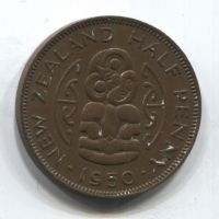 1/2 пенни 1950 Новая Зеландия