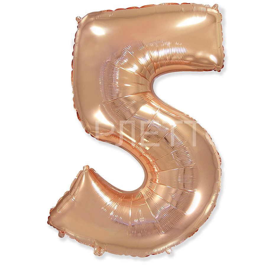Цифра "5" розовое золото